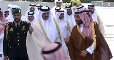 ولى العهد السعودى يستقبل أمير قطر